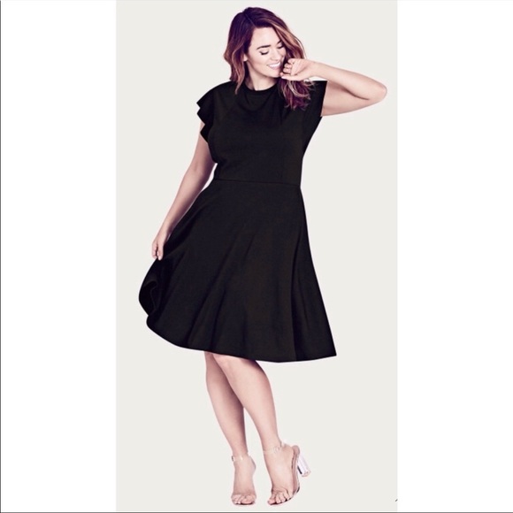 City Chic Dresses & Skirts - NWOT CITY CHIC Frill Shoulder Dress Size M/18